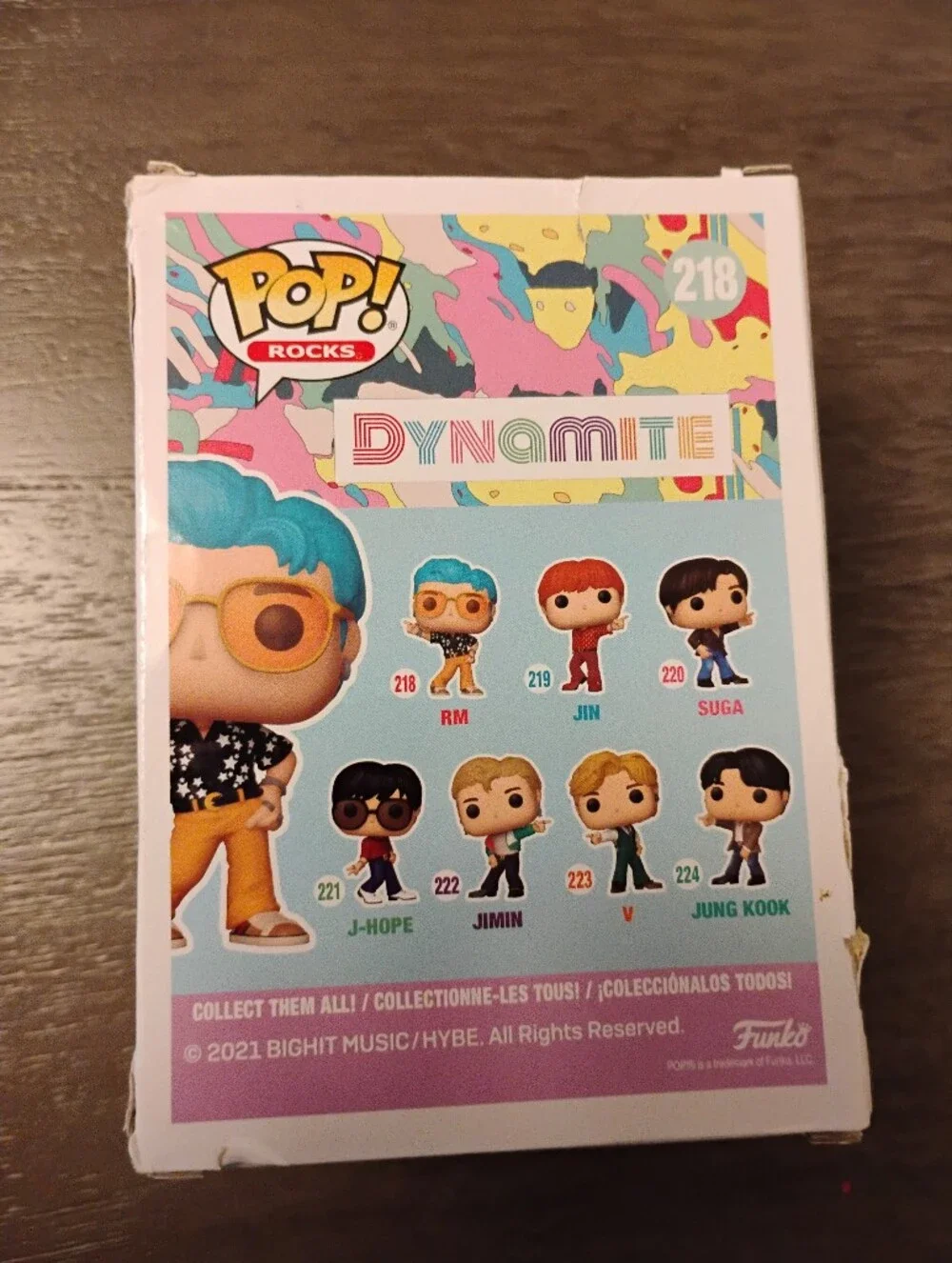 Funko BTS RM Pop! Rocks Vinyl Figure - Teal Hair, Yellow Glasses